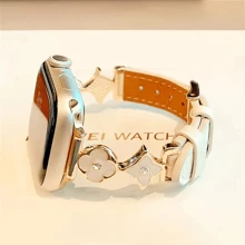 1 paquet de bracelet de montre, design floral classique et simple, compatible avec Apple Watch Series Ultra/SE/9/8/7/6/5/4/3/2/1, 38/40/41/42/44/45/46/49mm. Bracelet de montre de mode casual de luxe, réglable, design minimaliste, compatible avec Apple Watch, cadeau de la Saint-Valentin