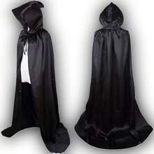 1PC Halloween Cloak Black Death Cloak Witch Demon Costume Vampire Party Cloak Tint Material Color Bright Bright Touch Silky Smooth - Multicolor - View 7