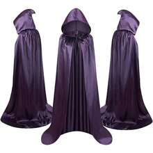 1PC Halloween Cloak Black Death Cloak Witch Demon Costume Vampire Party Cloak Tint Material Color Bright Bright Touch Silky Smooth - Multicolor - View 3