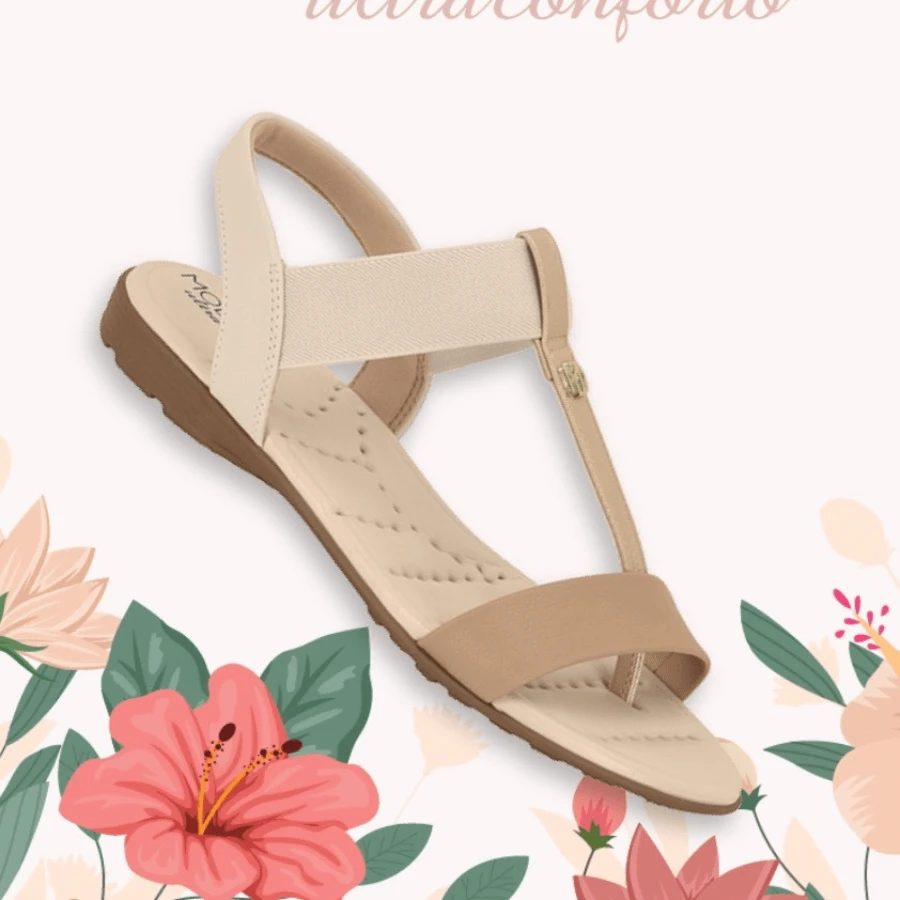 Modare Comfortable Women's Flat Easy-To-Fit Wedge Sandal - 米色 - 查看 1