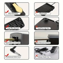 1 件适用于电钢琴、数码钢琴、MIDI 合成器、开关、键盘、钢琴踏板的延音踏板 - 适用于各种电子键盘的通用配件，适合初学者和音乐爱好者 - 彩色 - 查看 7