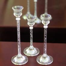 1pc/3pcs/12pcs European Style Acrylic Candle Holders, Dining Table Candle Cups, Wedding Decor, Candlelight Dinner, Fashionable Acrylic Candle Accessories