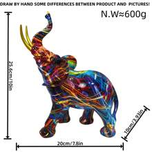1 件，创意彩色大象雕像彩色艺术雕像树脂雕塑装饰非常适合装饰厨房、办公室和房间、家居装饰、庭院装饰、主题派对装饰、场景装饰 - 彩色 - 查看 14
