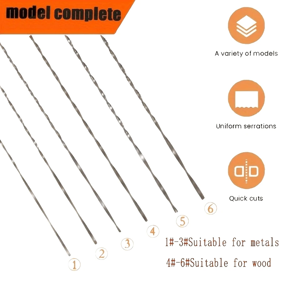 144pcs Jeweler's Piercing Saw Blade Set Precision Steel Blades In