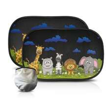 Portable bathtub 2 件汽车侧窗遮阳帘，提供全遮光和半遮光，可爱图案汽车窗帘，用于隔热、万圣节、感恩节和圣诞节礼物 - 彩色 - 查看 12