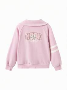 Balabala Girls' Textured Sweatshirt, Autumn/Winter Collection - Pink - View 2