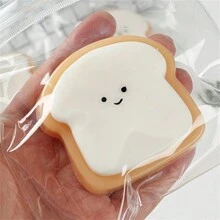 Jouet anti-stress en forme de pain super moelleux et malléable - pain mignon à presser avec un rebond lent. Jouet antistress doux, doux, jouets doux, pression douce, jouets TDAH, convient à partir de 14 ans