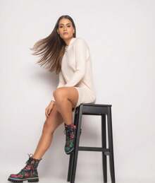 Salvatore Short Dress With Hood Long Sleeve Sweatshirt - Màu be - Xem 1