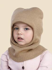 1 szt. Dziecięca czapka z dzianiny w jednolitym kolorze, odpowiednia na jesień i zimę, codzienna, swobodna czapka kominiarka, zajęcia na świeżym powietrzu