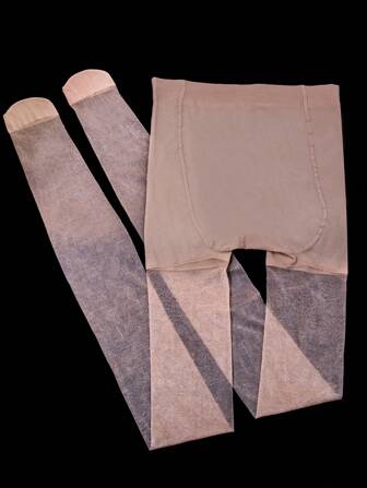 1件装女士闪亮亮片透明连裤袜，舒适