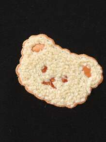 Young Boys Teddy Bear Embroidery Plaid Splice Sweatshirt & Pants 2pcs Set