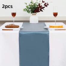 1/2/5/10 Pcs Satin Table Runners, 28x275cm, Elegant Soft Silky Table Decor For Party, Banquet, Wedding, Thanksgiving, Valentine's Day, Christmas, New Year