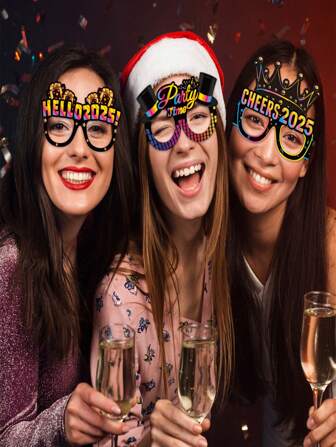 8 件装派对趣味摄影道具纸质眼镜新年夜派对眼镜装饰