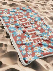 1pc Customized Beach Towel, Quick Dry Swimming Towel, Comfortable Sand Towel, Stylish Pool Towel, Custom Name, Flower, Vintage, Beautiful Yoga Mat, Beach Accessory, Essential Holiday Gift For Mother's Day, For Birthdays, For Children's Day, For Father's Day, For Graduation, For Weddings, For Housewarming Bathroom, Living Room, Bedroom, Home Summer Bathroom Decor Travel Essentials Travel Accessories - Style 3 - View 8