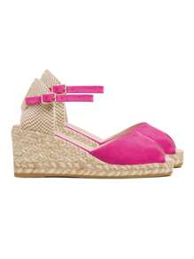 KatchMe Women's Open Toe Ankle Strap Woven Wedge,Perfect Gift For Girls,Fashion Female Heels For Indoor & Outdoor Wear,Walking Shoes For Women - Hot Pink - View 2