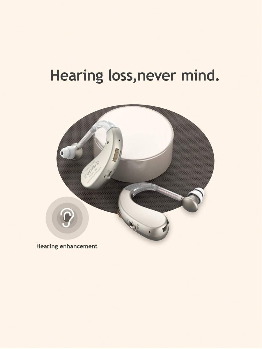 RIKYA 2Pcs Rechargeable Ear-Hanging Hearing Enhancer, Ear-Hanging Amplification Enhancer, Sound Enhancement, Feedback Elimination, Suitable For Adults And The Elderly, With Volume Control, Essential For Gifts.