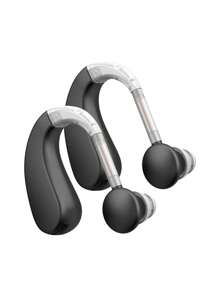 RIKYA 2Pcs Rechargeable Ear-Hanging Hearing Enhancer, Ear-Hanging Amplification Enhancer, Sound Enhancement, Feedback Elimination, Suitable For Adults And The Elderly, With Volume Control, Essential For Gifts.