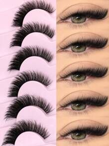 GROINNEYA 7 Pairs New Cat Eye Lashes Natural Long Clear Band Lashes Winged End Eye Elongated Eyelashes Faux Mink Eyelashes Makeup (XF01) Strip Lashes, Lashes, Eyelashes, Fake Lashes - Cat Eye Lashes - View 1