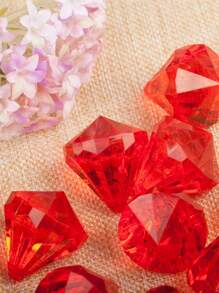 20pcs 17mm*23mm Rhinestone Crystal DIY Acrylic Transparent Beads, Colorful Plastic Beads For Jewelry Making, Bracelet Crafting, Mixed Color - 20 Small Diamond Beads - View 6
