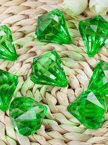 20pcs 17mm*23mm Rhinestone Crystal DIY Acrylic Transparent Beads, Colorful Plastic Beads For Jewelry Making, Bracelet Crafting, Mixed Color - 20 Small Diamond Beads - View 3