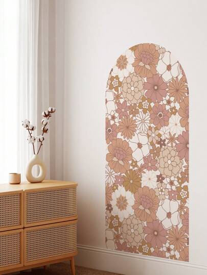 17.3 英寸 * 70.86 英寸 * 2 件大号华丽多彩花卉拱门贴花床头板什锦花卉墙贴波西米亚风格室内墙壁艺术改造防水壁画。、贴纸、墙贴花、乙烯基贴花用于家居装饰、春季装饰品让您的家焕然一新、拉玛装饰贴纸