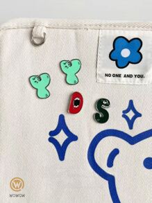 1pc Colorful Letter Brooch Pin, Cute & Quirky Cartoon Brooch, Suitable For Commuting, School, Gift For Women, Couples, Holidays, Birthdays, Anniversaries - Multicolor - View 6