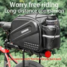 14L Bicycle Rear Seat Bag - Hard Shell, Anti-Splash Material, Mountain Bike Rear Bag - Black - View 1