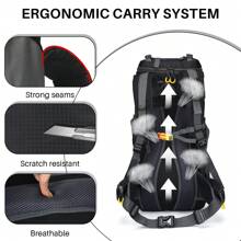 60L Waterproof Backpack Rucksack Large Trekking Bag For Outdoor Camping Hiking Backpack Waterproof Trekking Travel Rucksack Bags For Mens/Womens - Black - View 5
