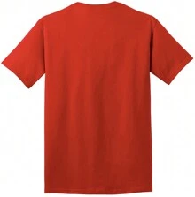 Joe's USA Men's Heavyweight T-Shirts, Round Neck, 100% Cotton, 6.1-Ounce, Casual Style, Perfect To Work Or Everyday - Fiery Red - View 2