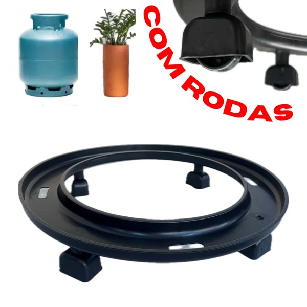 Suporte de Gás com Rodinhas GLP Vaso de Plantas Botijão Bujão de Gás