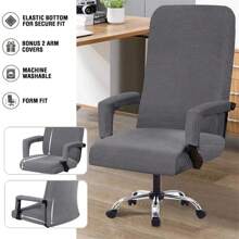 1 Set Stretchbezug für Bürostuhl, einfarbige Stuhlbezüge, Stuhlschoner, für Wohnzimmer, Büro, Zuhause Dekoration