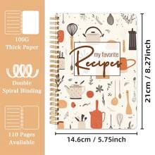 Recipe Journal & Notebook With Stickers For Cooking Enthusiasts - Perfect For DIY Meal Planning And Organizing Delicious Recipes,School Supplies,Back To School