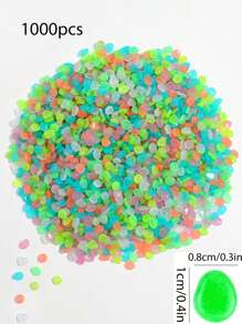 10pcs/50pcs/200pcs/500pcs/1000pcs Colorful Luminous Pebble Stones, Aquarium Decor, Glow-In-The-Dark Artificial Glowstone, Landscape Decoration, Garden Path, Aquarium Gravel (Random Color Shipped)