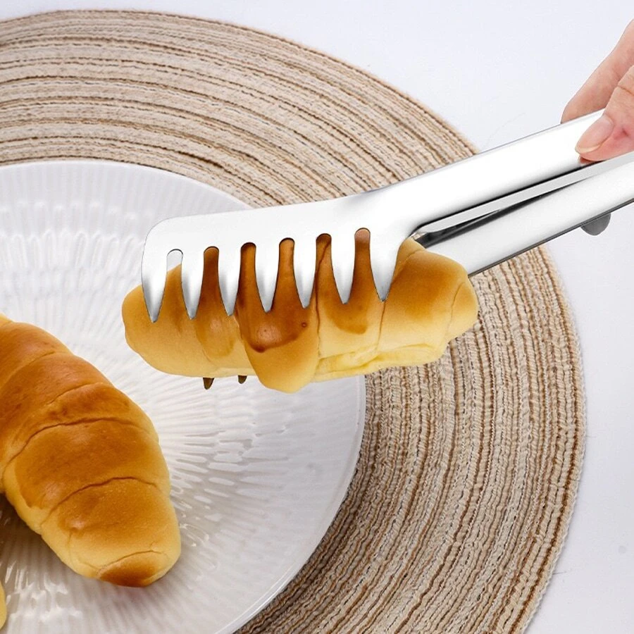 1/2pcs Stainless Steel Food Tongs Buffet Food Tongs Hotel Bread Tongs Barbecue Tongs Steak Tongs Barbecue Tongs Spaghetti Tongs