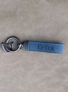 1 Personalized Leather Keychain - Durable PU Leather, Unique Customized Laser Engraved Name, Fashionable And Simple Business Style Design - Sincere Customized Gift For Father's Day And Valentin,Customized Vacation Gifts