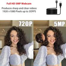 5MP Webcams Computer Camera Eye Contact Camera With Microphone 90°Wide-Angle Center Screen Webcam USB Camera Webcam For Zoom/Teams, Conferencing/Calling/Gaming Laptop