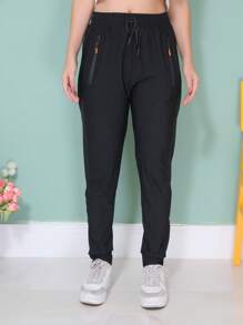 WOMEN'S PANTS, ELASTIC SPORTY - Rusty Rose - View 3