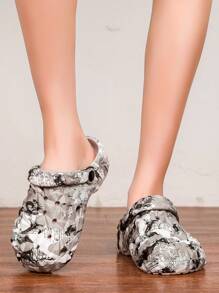 Unisex Couple Printed Fashionable Versatile Cute Creative Simple  Anti-Slip Quick-Drying Waterproof Beach Bathroom Seasons Daily Sandals, Summer - Black and Gray - View 8