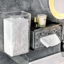 1pc Tissue Box, Glacier Pattern Storage Box, Acrylic Wall-Mounted Tissue Box, Suitable For Occasions, Kitchen, Living Room, Bedroom Student Dormitory And Other Occasions Home Bathroom Decor Bathroom Organizer Fall Decor Back To School