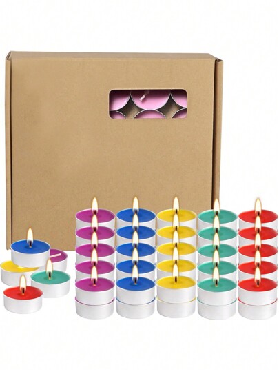 50pcs/Set 2-Hour Smokeless White Wish Candles, Fragrance-Free Pink Heart Candles, Gold Candle Holders, Suitable For Wedding, Home Decor, Clean Burning Tea Lights, Family Dinner, Wedding Bulk Votives