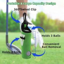 1pc Portable Golf Ball And Tee Bag With Keychain Clip, Waterproof Golf Protection Bag, Easy To Install And Store Storage Bag, Suitable For Golf Accessories - Multicolor - View 10