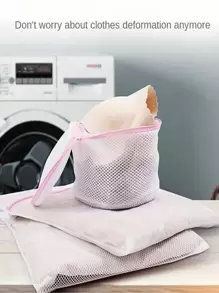 1PC/3PCS Zipper Mesh Laundry Bags, Honeycomb Laundry Washing Bag, Suitable For Clothing, Shirts, Bras, Socks, Pantyhose, Underwear, Travel Storage Bag