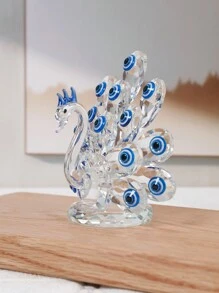1 件蓝水晶孔雀摆件，精致可爱的家居装饰，适合客厅、桌面、汽车、创意最佳礼物 - 藍色 - 查看 8