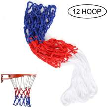5pcs Replacement Basketball Nets All Weather Outdoor Net 12 Hoop Standard Ring - White Red Orchid - View 2
