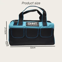 1 pièce Sac à outils extra large en canevas épaissie, convenant pour les électriciens, les outils de réparation HVAC, avec sangle d'épaule de rangement