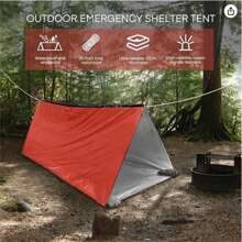 紧急求生帐篷 避难包用避难所 带门的风暴避难所求生帐篷 野营用龙卷风避难所 战术帐篷 可容纳 2 人 生存工具包 带口哨和伞绳
