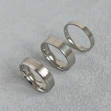 1Set(3pcs) Fashionable Simple Charm Stainless Steel Ring For Men, Woman,Couples, Daily Wear And Parties For Father Mother Dad Husband Wife Boyfriend Girlfriends Father's Day Birthday Gift Stackable Ring Statement Band Jewelry Size 5-12