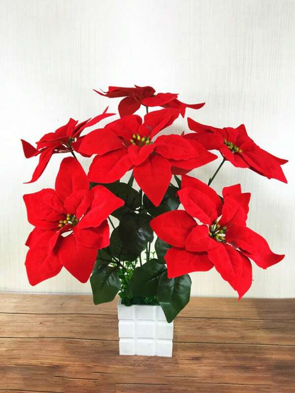 6 flores artificiais vermelhas, adequadas para todas as estações, suprimentos para artesanato faça você mesmo, guirlanda, decoração para casa e decoração de jardim ao ar livre, melhores presentes