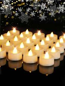 12/24/48pcs Flameless LED Candles Lights, Battery Powered Tealight, Romantic Tea Candles For Birthday Party Wedding Decorations, Home Decor, Candle Warmer, Gift, Fake Candles,Home Decor,Gift,Led Candles,Fake CandlesCandle Lights Gifts Graduation