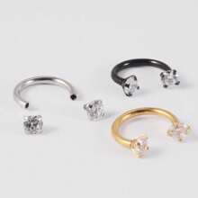 1 pezzo Anello a forma di C elegante e seducente in acciaio inossidabile per labbra, naso, piercing semplice per il corpo come regalo per feste e vacanze